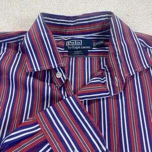 Polo Ralph Lauren Button Down Mens XL Red Blue Regent Classic Fit Striped Shirt
